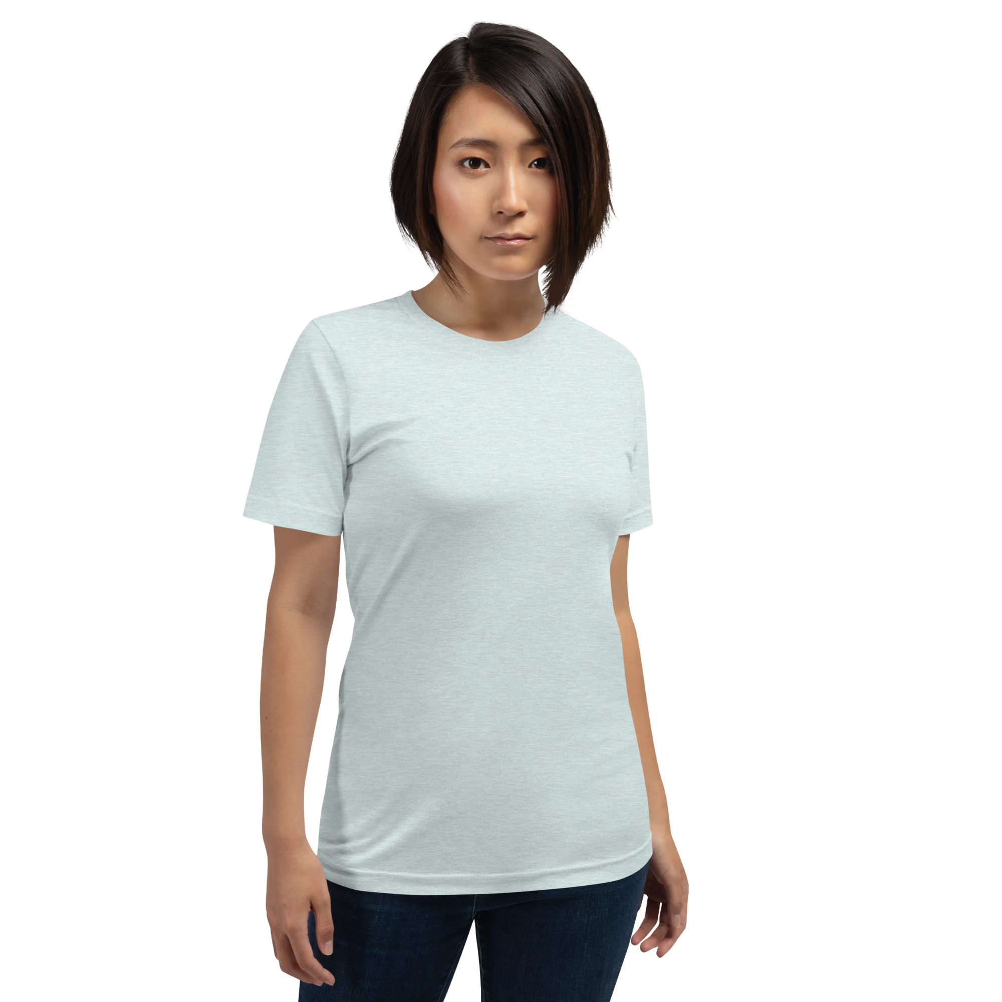 Woman in ice blue